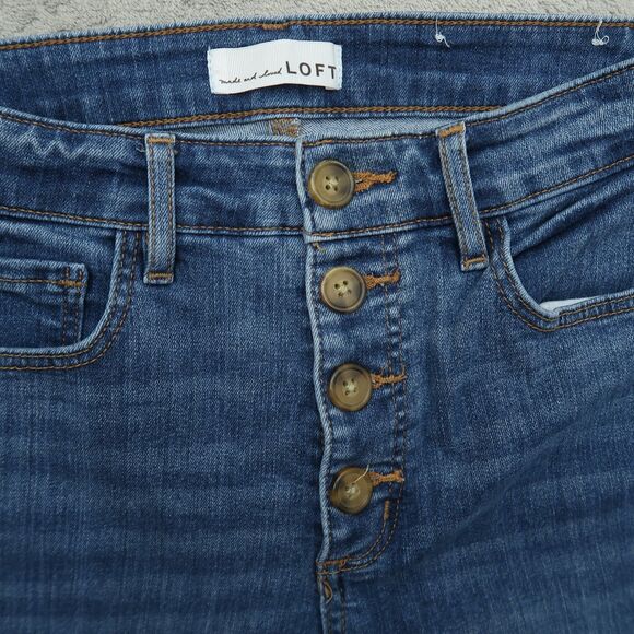 Loft Jeans Women's Size 6/28 Blue High-Waist Curvy Skinny Denim Pants 27" Inseam - Picture 2 of 16